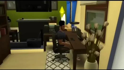 Sim Wanks Intensely in Animated Gay Masturbation Scene