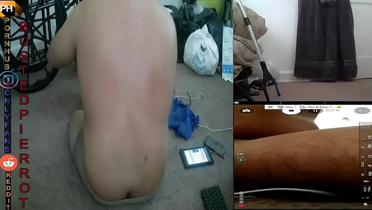 Disabled Bear Shows Off Hairy Body During Intense Workout Cam Session