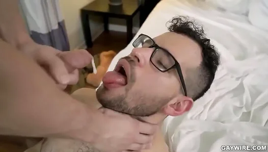 Surprised Glasses Guy Gets Handsome Blowjob and Anal Action