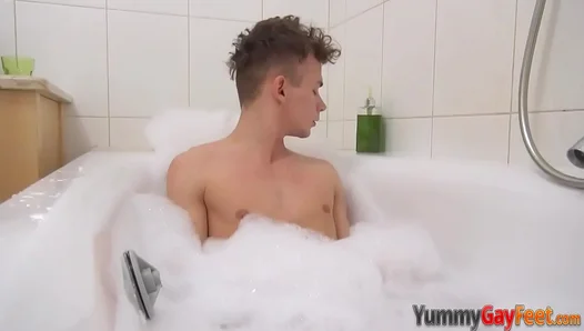 Tristan Gets Kinky With Riki's Feet In A Steamy Masturbation Scene