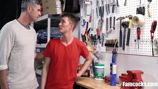 StepSon Explores Dad's Toys in Steamy Anal Adventure