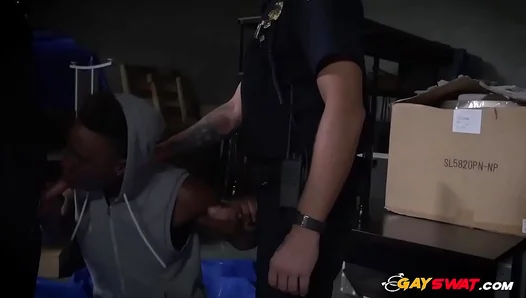 Gay Police Jocks Pound BBC Hard in Intense Interracial Doggy Style Action