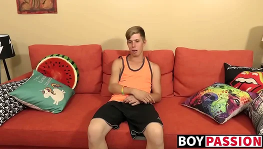 Sweet Young 18+ Man Enjoys Penis Play and Dildo Fun in Solo Session
