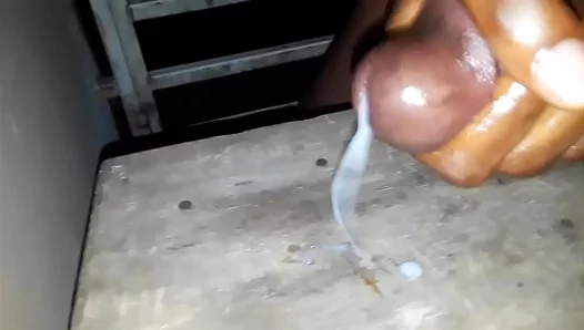 Quick Night Cum Session Outdoors With Big Black Cock