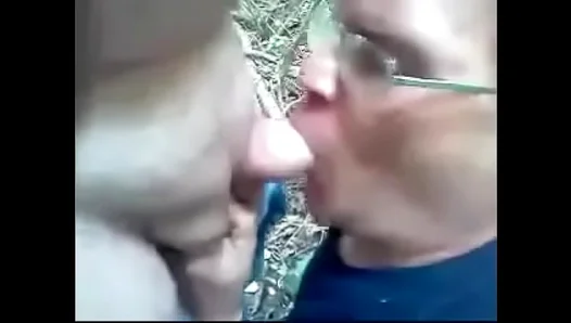Outdoor Blowjob – Older Man Sucks And Swallows In The Woods