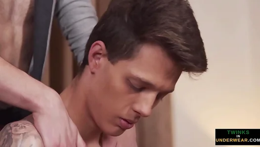 Oiled-Up Massage Twink Blows His Load In Slow-Motion Cumscene