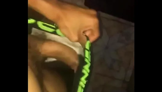 Straight Friend Proves His Big Cock in Amateur Gay Masturbation Scene