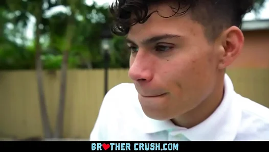 Hairy Older Stepbrother Cums on Younger 18+ Stepsibling's Face in Hot Gay Sex Scene