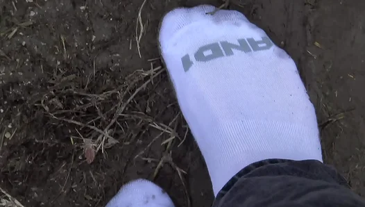 Muddy Walk in AND1 Socks – Dirty Feet Fun Outdoors