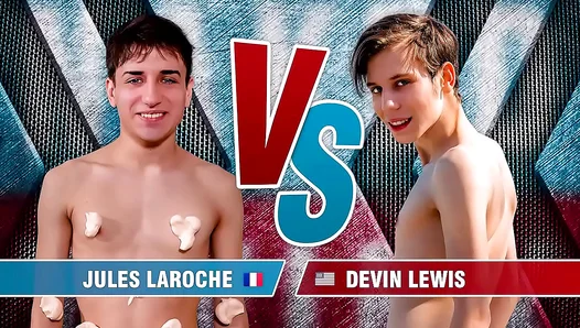 DevinLewis & JulesLaroche Heat Up The Shower In Naked Twink Challenge