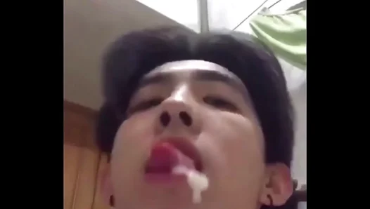 Thai Boy 18+s Enjoy Cumshots and Sip Their Own Semen in Wild Solo Session