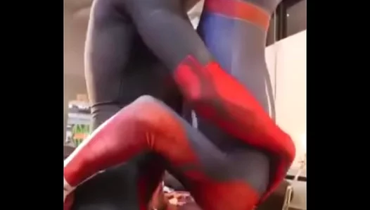 Hot Superhero Blowjob – Custom Spiderman cum scene with gay sex action