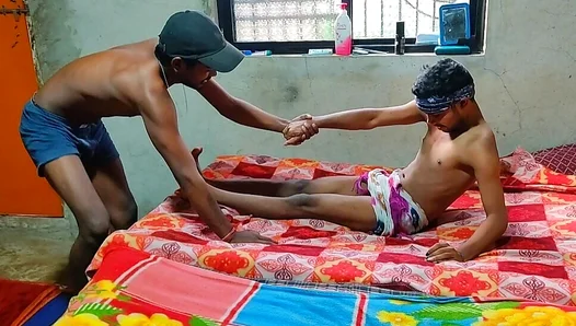 Two Lovers Embrace Passionately On An Antique Bed, A Sensual Indian Gay Romance