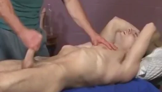 Massaging Muscles Ends with a Blissful Happy Finish