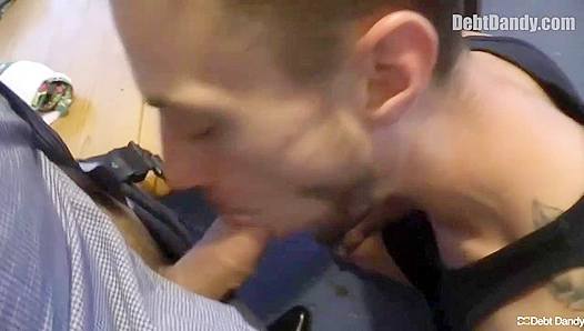 Shredded Bottom Eats Ass, Gets Fucked Hard – Debt Dandy