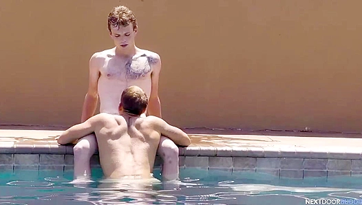 Nextdoor Buddies ~ Scott & Brandon's Poolside Blowjobs and Indoor Anal Delights