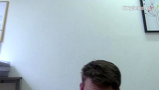 Skinny twink gets a cumshot after rough anal -Dirty Scout