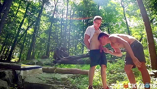 Muscular Hunks Troy Accola & Wess Russell Get Wild in a Steamy Forest Fuck Session