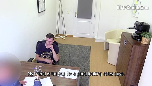 Dark-Haired Stud Begging for Facial After Filthy Casting Call - Dirty Scout