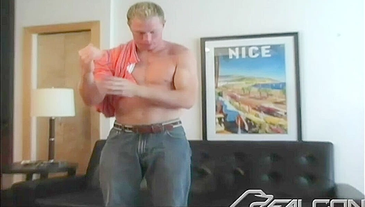 Muscular Blonde Jake Masturbates Intensely - Falcon Studios