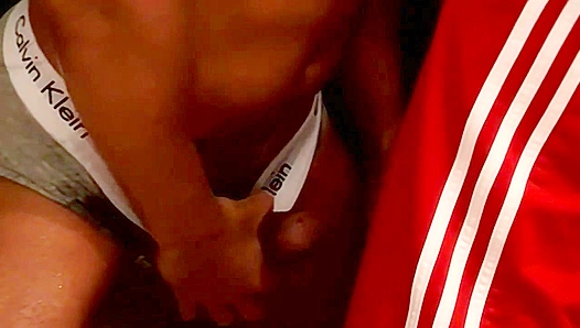 Buff Dudes Get Thirsty for a Quick Stairwell Screw