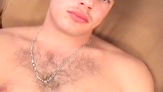 Hairy James Strokes His Massive Dick on the Couch