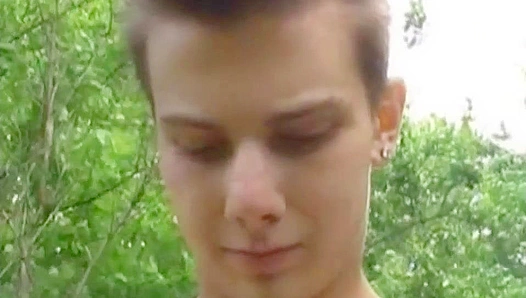 Honzek's Outdoor Cock Tease ~ Edgy Brunette Jerks Off - Boyz Party