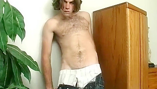 Nathan's Slim Body Stroks His Hard Dick on All Fours - XXL Dicks