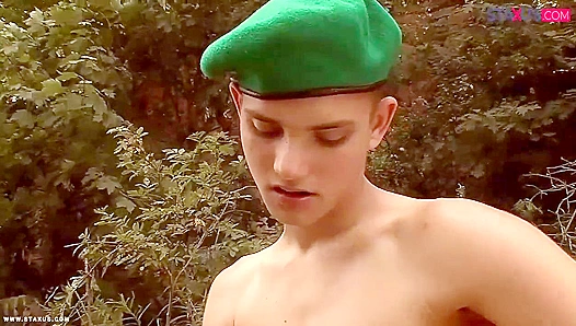 Trapped Soldier Tastes Cock & Gets Fucked Hard - Staxus