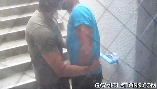 Gay Dudes Screw Wildly in Public - Gay XXX