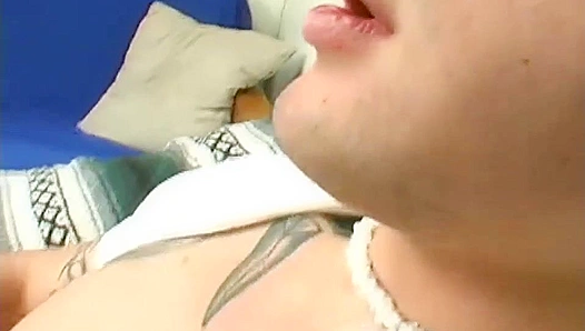 Yummy Amateur Aidyn Masturbates to Vintage Porn with Extra Big Dicks