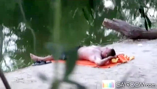 Lakefront Dick Play Ends in Slick Facial - Gay XXX