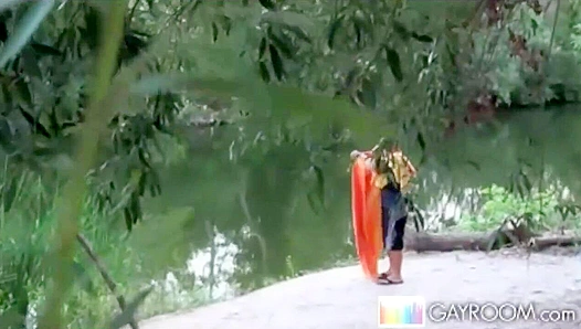 Lakefront Dick Play Ends in Slick Facial - Gay XXX