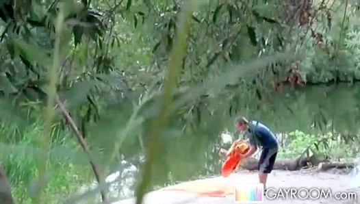 Lakefront Dick Play Ends in Slick Facial - Gay XXX