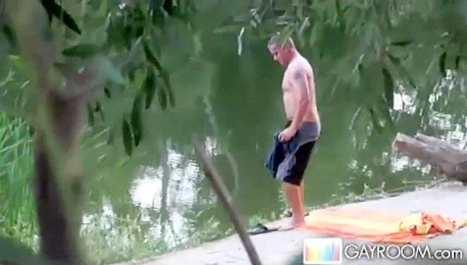 Lakefront Dick Play Ends in Slick Facial - Gay XXX