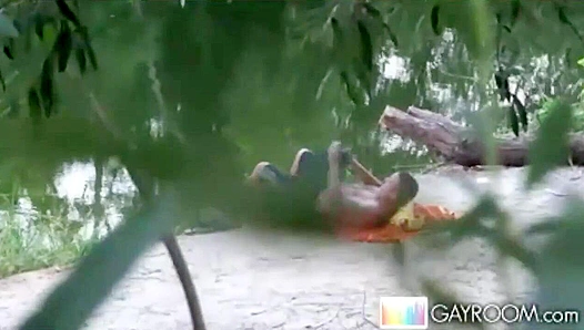 Lakefront Dick Play Ends in Slick Facial - Gay XXX