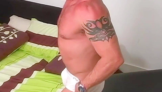 Muscular Demetri Masturbates Joyfully - Hot Mature Action