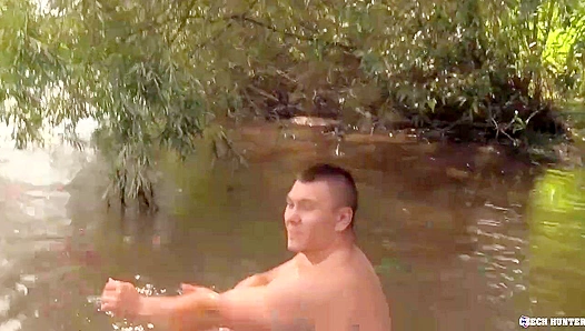 Czech Hunter ~ Skinny Dipping Dude Gets His Butthole Banged Outdoors