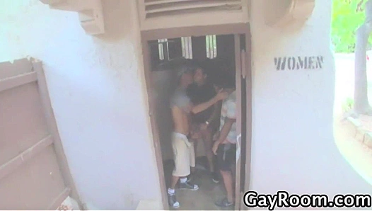 Marc Peron and His Boys Get Wild for a Public Quickie - Gay XXX