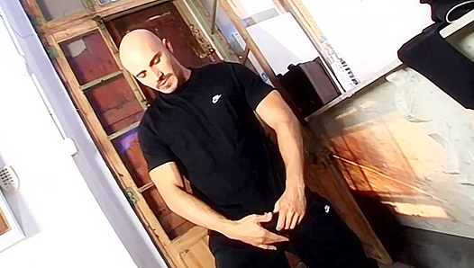 Beard Daddy Fucks Mirror with Black Dildo - Bonus Fetish