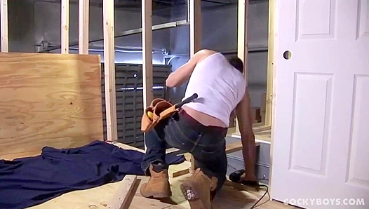 Horny Handyman Jacks His Dick Hard for Cocky Boys