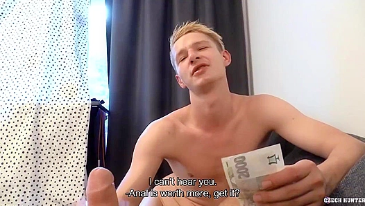 Blonde Czech Hottie Sucks Hard for Cash - XXX Gay