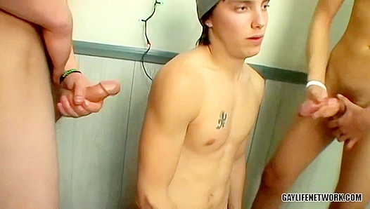 Cum-Covered Twink Sluts It Out in Wild Threesome