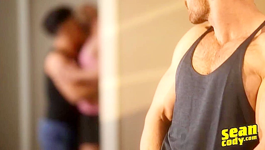 Ripped Men Sweat & Fuck ~ Gym Threesome with Sean Cody