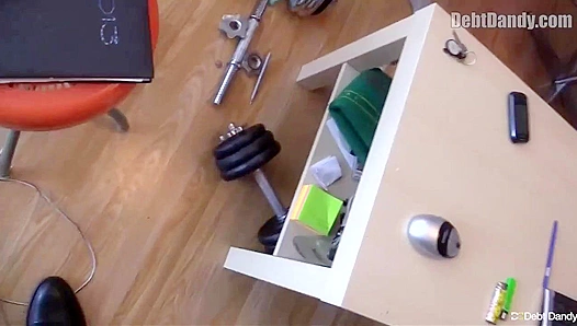 Hairy Ass Gets Stretched by Big Toy - Debt Dandy