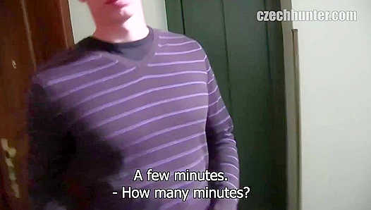 Czech Stud Masturbates Wildly in Stairwell - XXX Gay