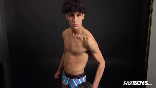 Curly Twink 18+ Boy 18+ Shows Off His Slim Body on Webcam
