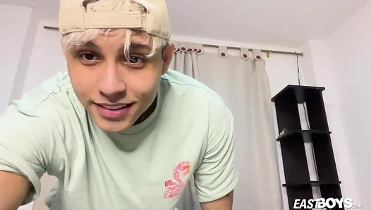 Latin Stud Sucks Nipples and Jerks Off Big Cock