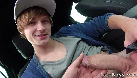 Passionate Handjob Action with Antony Carter in the Car
