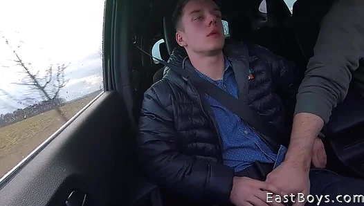 Victor Schumann Gives Sensual Handjob in the Car